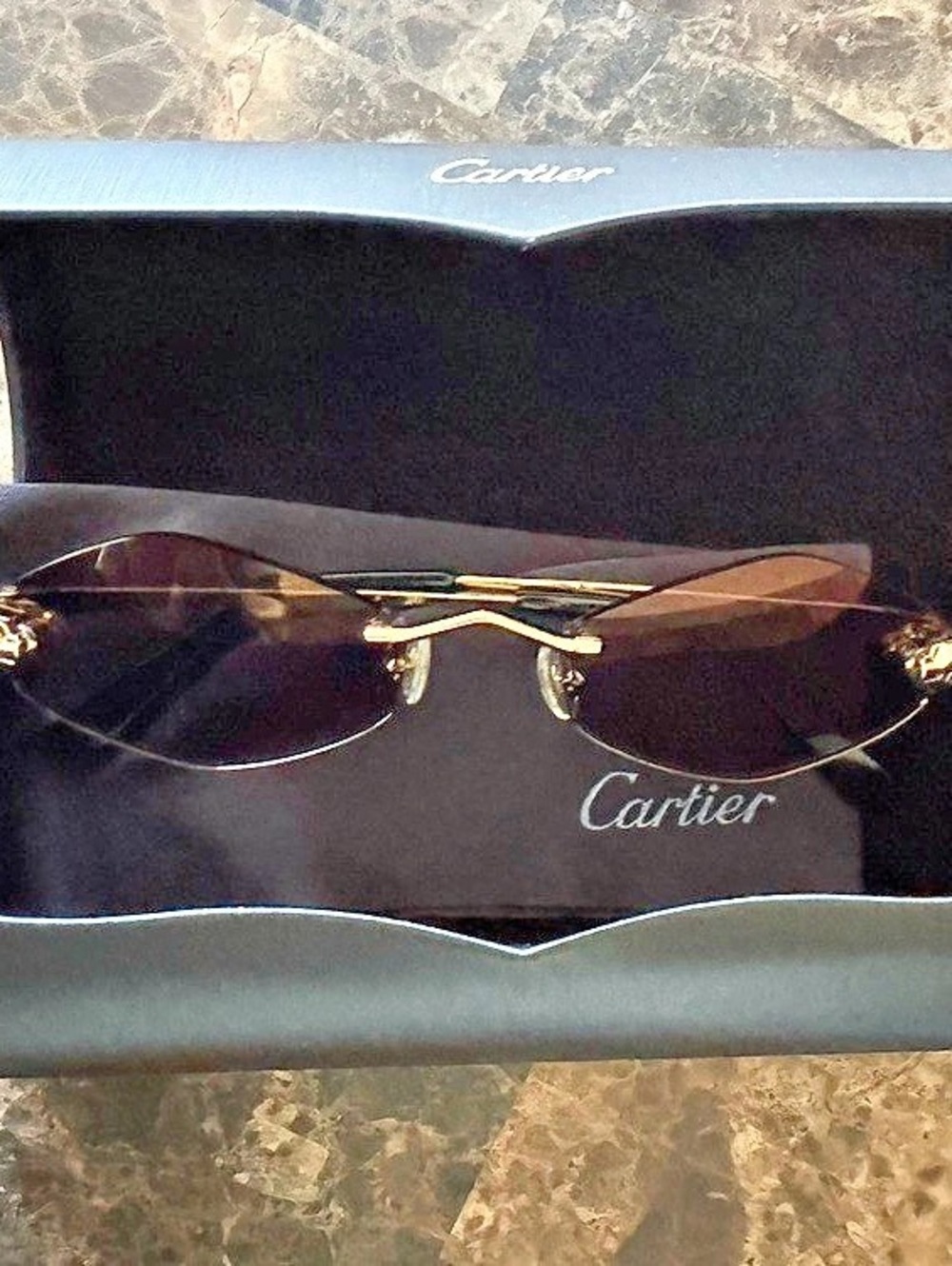 Cartier Panthère de Cartier Sunglasses in Brown & Black. Never worn, brand new &